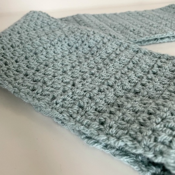 Handmade Crochet Infinity Light Teal Scarf - Picture 8 of 15